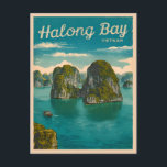 Retro Vintage Travel Ha Long Bay Vietnam Landscape Postcard<br><div class="desc">Immerse yourself in the beauty of Vietnam's Ha Long Bay with this retro travel-inspired design that captures the mystique and timeless allure of one of the world's most breathtaking natural wonders in a retro aesthetic reminiscent of classic travel posters from yesteryear.</div>