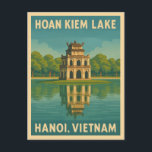 Retro Vintage Travel Hanoi Vietnam Hoan Kiem Lake Postcard<br><div class="desc">Experience the serene beauty of Hanoi with this vintage travel-inspired postcard featuring the iconic Hoan Kiem Lake. With soft retro colours and timeless charm,  this piece captures the peaceful spirit and cultural richness of one of Vietnam’s most beloved landmarks.</div>