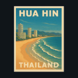 Retro Vintage Travel Hua Hin Thailand Beach Postcard<br><div class="desc">Escape to the seaside charm of Hua Hin with this vintage travel-inspired postcard,  capturing Thailand’s beloved coastal retreat in nostalgic style.  With classic retro tones and bold,  vintage style,  this piece is perfect for beach lovers,  wanderlusters,  and fans of exotic tropical destinations.</div>