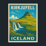 Retro Vintage Travel Iceland Kirkjufell Mountain Postcard<br><div class="desc">Capture the mystical beauty of Iceland with this retro travel-inspired postcard featuring the iconic Kirkjufell mountain. Infused with nostalgic vibes and vintage charm,  this piece is perfect for nature lovers,  wanderers,  and fans of Nordic landscapes.</div>