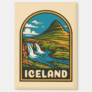Retro Vintage Travel Iceland Nature Landscape Magnet
