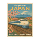 Retro Vintage Travel Japan Shinkansen Bullet Train