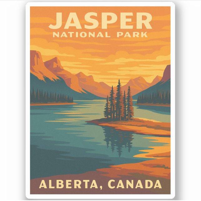 Retro Vintage Travel Jasper National Park Scenic (Front)