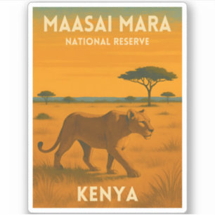 Retro Vintage Travel Kenya Africa Nature Wildlife