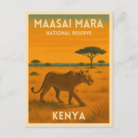 Retro Vintage Travel Kenya Africa Nature Wildlife