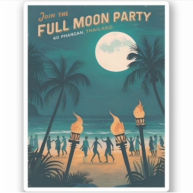 Retro Vintage Travel Koh Phangan Full Moon Party (Front)