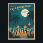 Retro Vintage Travel Koh Phangan Full Moon Party Postcard<br><div class="desc">Relive the vibrant energy and unforgettable nights of the Full Moon Parties on Ko Phangan with this unique retro travel inspired design. Overflowing with nostalgia and vintage charm,  this design pays homage to the legendary beach parties and electrifying atmosphere of one of Thailand's most famous islands.</div>