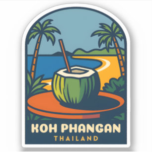 Retro Vintage Travel Koh Phangan Island Thailand 