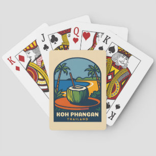 Retro Vintage Travel Koh Phangan Island Thailand  Playing Cards