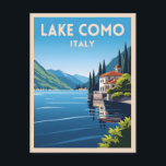 Retro Vintage Travel Lake Como Italy Landscape Postcard<br><div class="desc">Experience the elegance of Lake Como with this vintage travel-inspired postcard. Featuring shimmering waters,  charming lakeside villas,  and scenic alpine backdrops,  this piece is a timeless ode to Italian romance.</div>