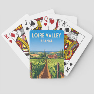 Retro Vintage Travel Loire Valley France Vineyard Playing Cards