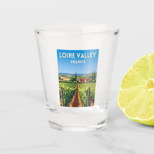 Retro Vintage Travel Loire Valley France Vineyard Shot Glass