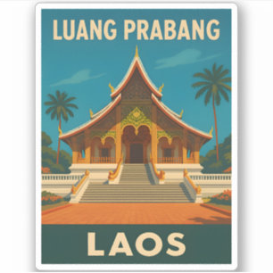 Retro Vintage Travel Luang Prabang Laos Temple
