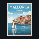 Retro Vintage Travel Mallorca Spain Seaside Postcard<br><div class="desc">Celebrate the sun-drenched beauty of Mallorca with this vintage travel inspired postcard. Capturing the island’s timeless Mediterranean charm in classic retro style,  this piece is ideal for wanderlusters,  fans of vintage travel aesthetics,  and those chasing endless summer vibes.</div>