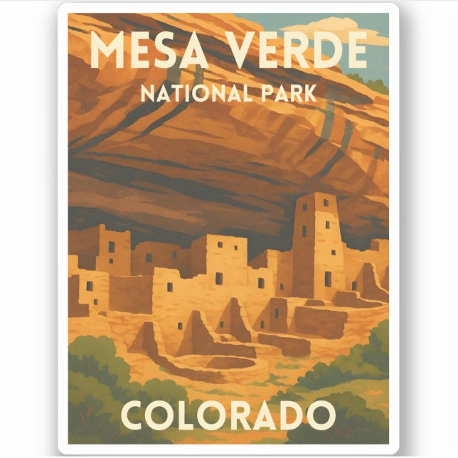 Retro Vintage Travel Mesa Verde National Park (Front)