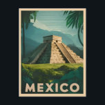 Retro Vintage Travel Mexico Aztec Pyramid Postcard<br><div class="desc">Step into the vibrant spirit of Mexico with this vintage travel inspired design. Echoing the golden age of travel,  this design captures the essence of Mexico's rich culture,  stunning landscapes,  and colourful heritage.</div>