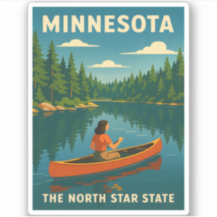 Retro Vintage Travel Minnesota Nature Landscape