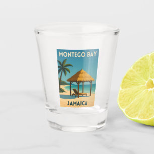 Retro Vintage Travel Montego Bay Jamaica Beach Shot Glass