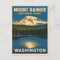Retro Vintage Travel Mount Rainier National Park