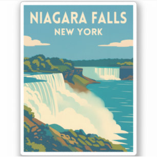 Retro Vintage Travel Niagara Falls New York