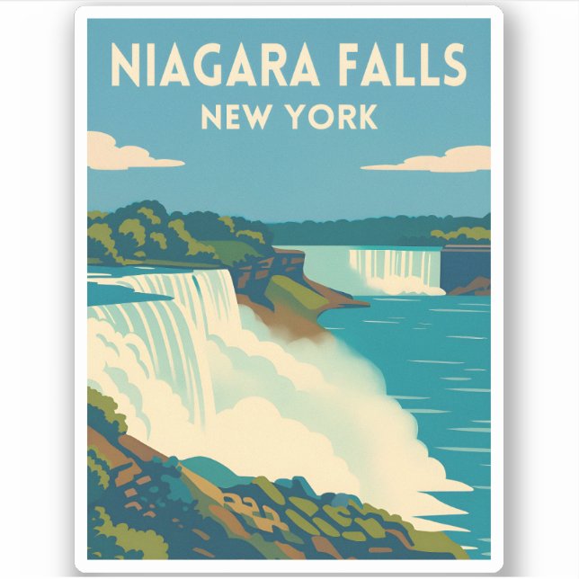 Retro Vintage Travel Niagara Falls New York (Front)