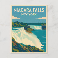 Retro Vintage Travel Niagara Falls New York
