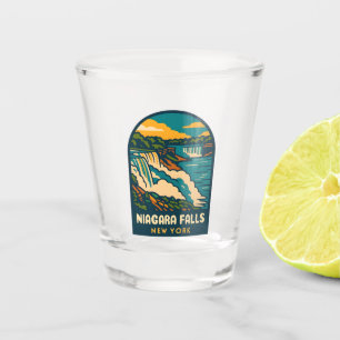 Retro Vintage Travel Niagara Falls New York Shot Glass