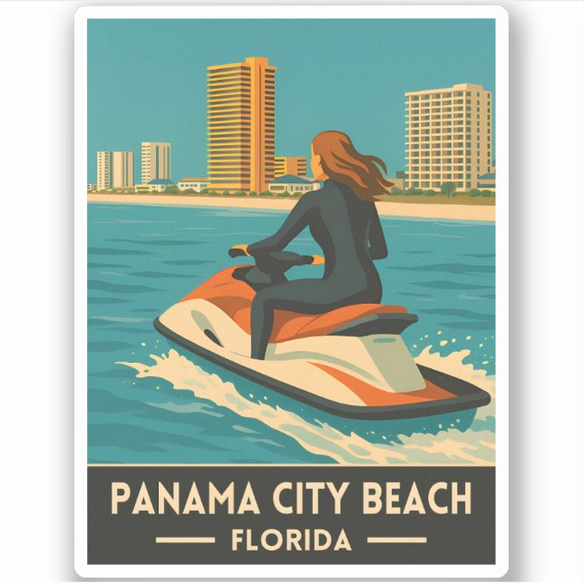 Retro Vintage Travel Panama City Beach Florida (Front)