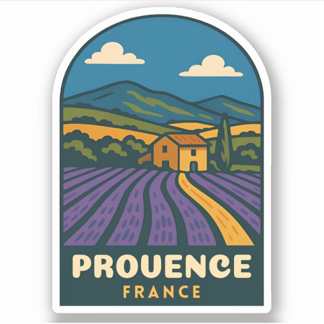 Retro Vintage Travel Provence France Landscape (Front)