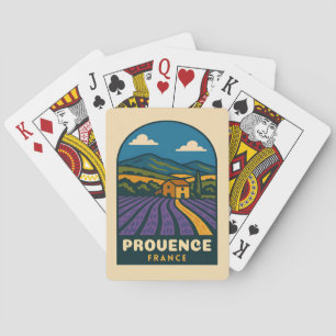 Retro Vintage Travel Provence France Landscape Playing Cards
