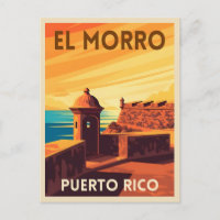 Retro Vintage Travel Puerto Rico San Juan Sunset