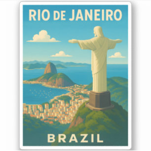 Retro Vintage Travel Rio de Janeiro Brazil Scenic