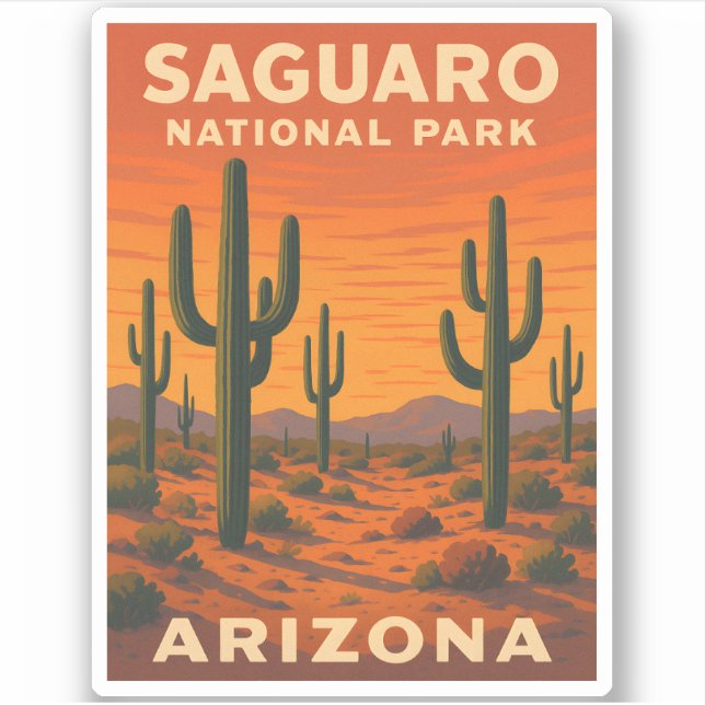 Retro Vintage Travel Saguaro National Park Arizona (Front)
