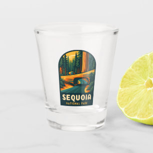 Retro Vintage Travel Sequoia National Park Nature Shot Glass