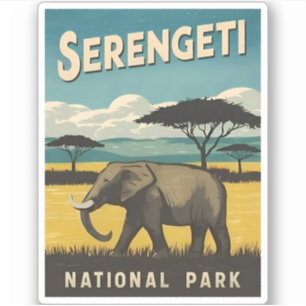 Retro Vintage Travel Serengeti National Park