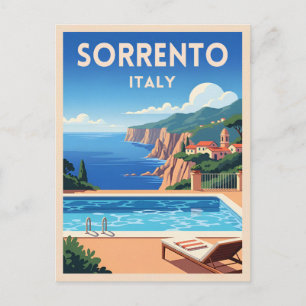 Retro Vintage Travel Sorrento Italy Coastal Scenic Postcard