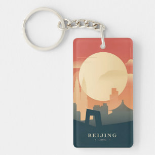 retro vintage travel souvenir Beijing China Key Ring