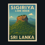 Retro Vintage Travel Sri Lanka Sigiriya Lion Rock  Postcard<br><div class="desc">Journey to the heart of Sri Lanka with this vintage travel-inspired postcard featuring the majestic Sigiriya Rock. Showcasing the ancient fortress rising above lush jungle in rich retro tones,  this piece is perfect for history lovers,  adventurers,  and fans of timeless exotic destinations.</div>