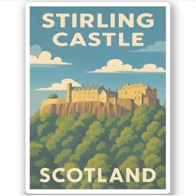 Retro Vintage Travel Stirling Castle Scotland (Front)