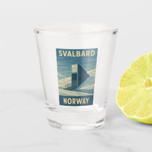 Retro Vintage Travel Svalbard Norway Landscape Shot Glass