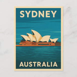 Retro Vintage Travel Sydney Opera House Australia  Postcard