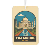 Retro Vintage Travel Taj Mahal India Illustration