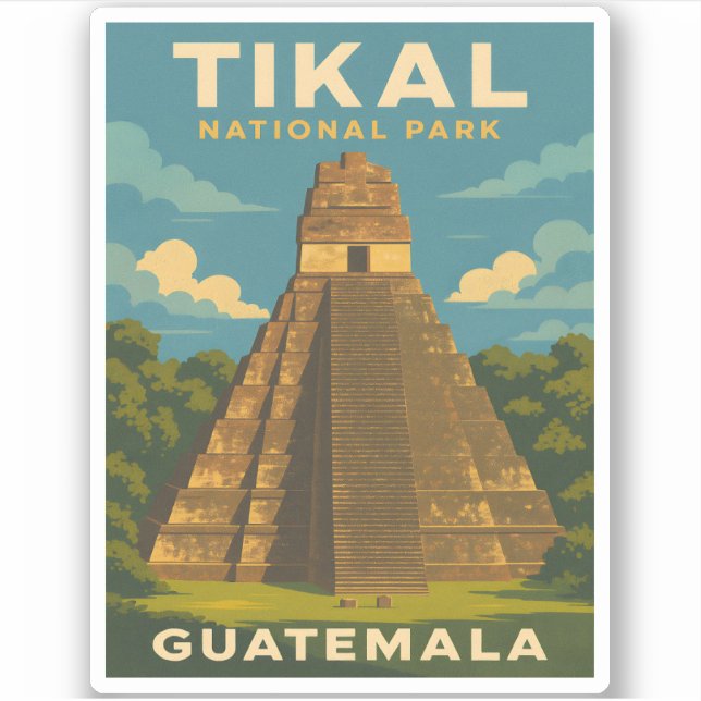 Retro Vintage Travel Tikal National Park Guatemala (Front)