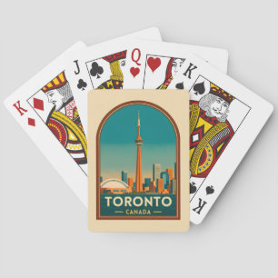 Retro Vintage Travel Toronto Canada Skyline Scenic Playing Cards