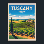 Retro Vintage Travel Tuscany Italy Vineyard  Postcard<br><div class="desc">Experience the romance of Tuscany with this vintage travel-inspired postcard. Capturing rolling vineyards and timeless Italian charm,  this piece is a warm and nostalgic ode to the heart of Italy.</div>