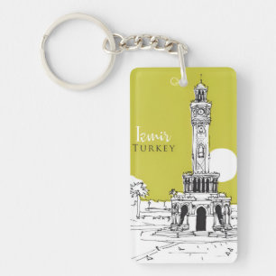 retro vintage travel vacation Izmir Turkey Key Ring