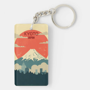 retro vintage travel vacation kyoto Japan Key Ring