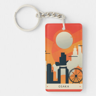 retro vintage travel vacation souvenir Osaka Japan Key Ring