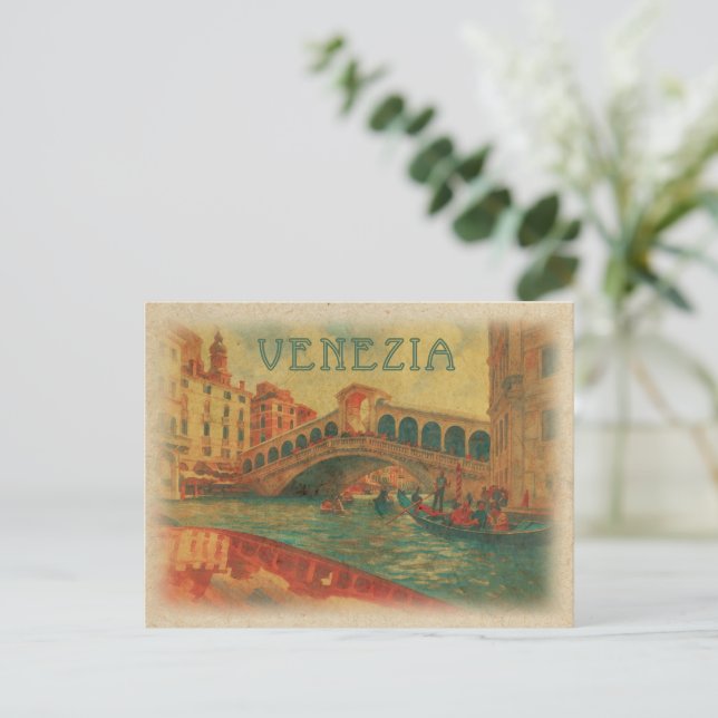 Retro Vintage Travel - Venezia  Venice Italy  Postcard (Standing Front)