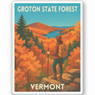 Retro Vintage Travel Vermont Groton State Forest